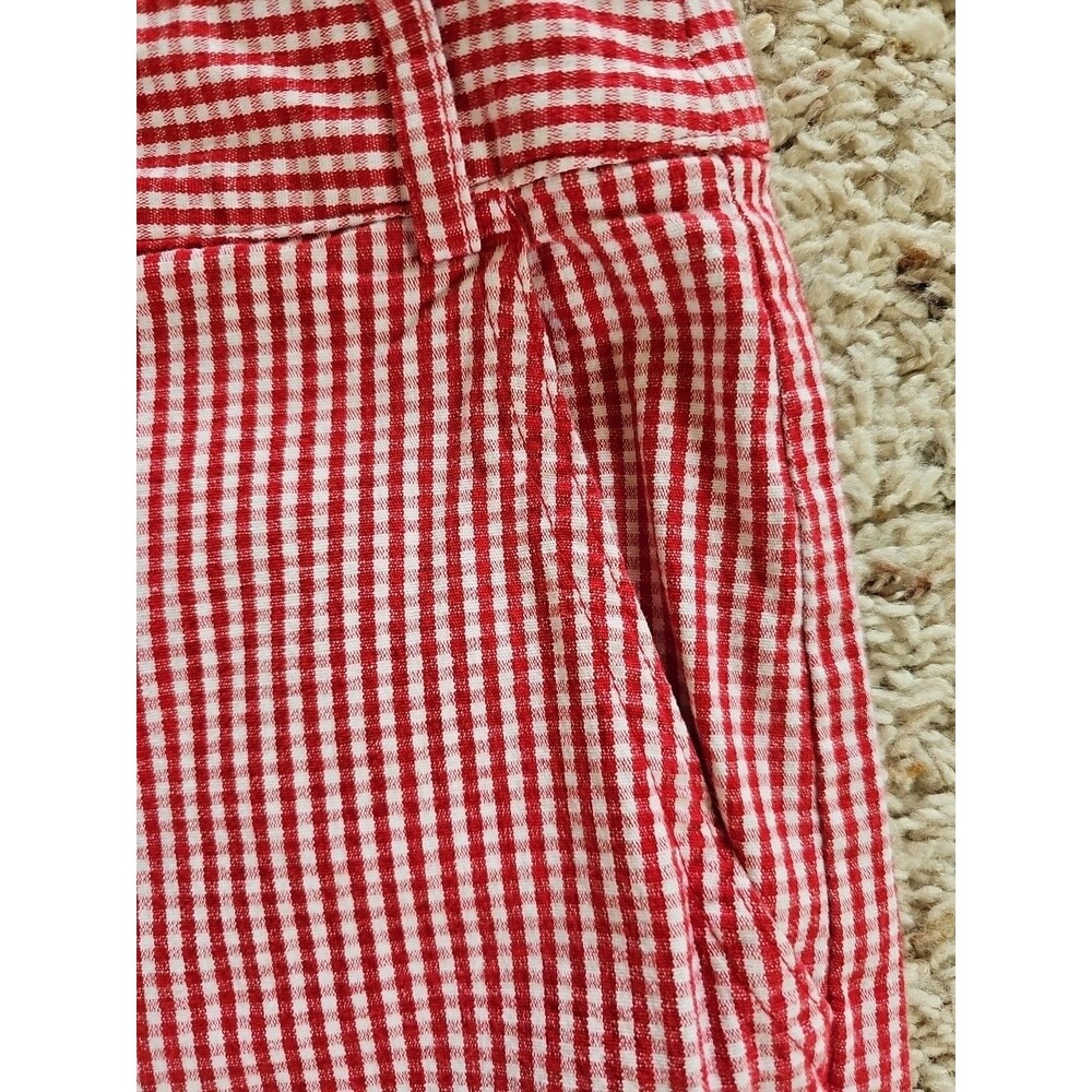 Vintage Sag Harbor Womens Red Gingham Cropped Pants 18 Cotton Country Picnic - Picture 8 of 13